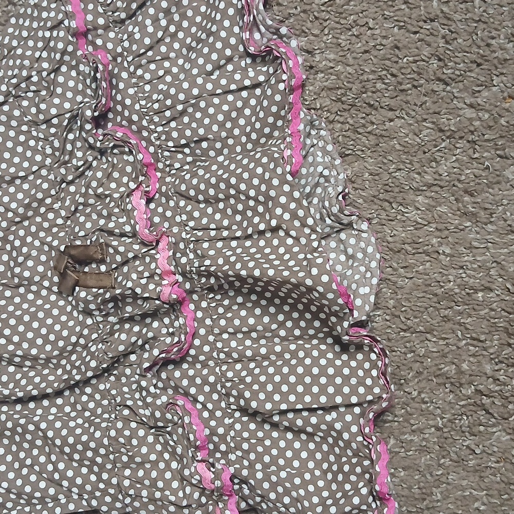 Genuine Kids From Oshkosh Brown Polka Dot Ruffle Dress Girls Size 2T - Picture 2 of 12